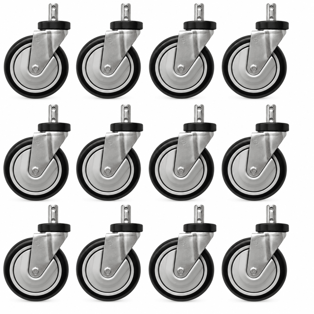 5 inch Mega-Caster, Gray - Clean Wheel System™, 12 Pack