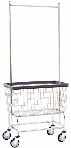 【極美品】LAUNDRY CART WITH POLE RACK CHROME Freight Saver 200F56 Large Capacity Laundry Cart with Double