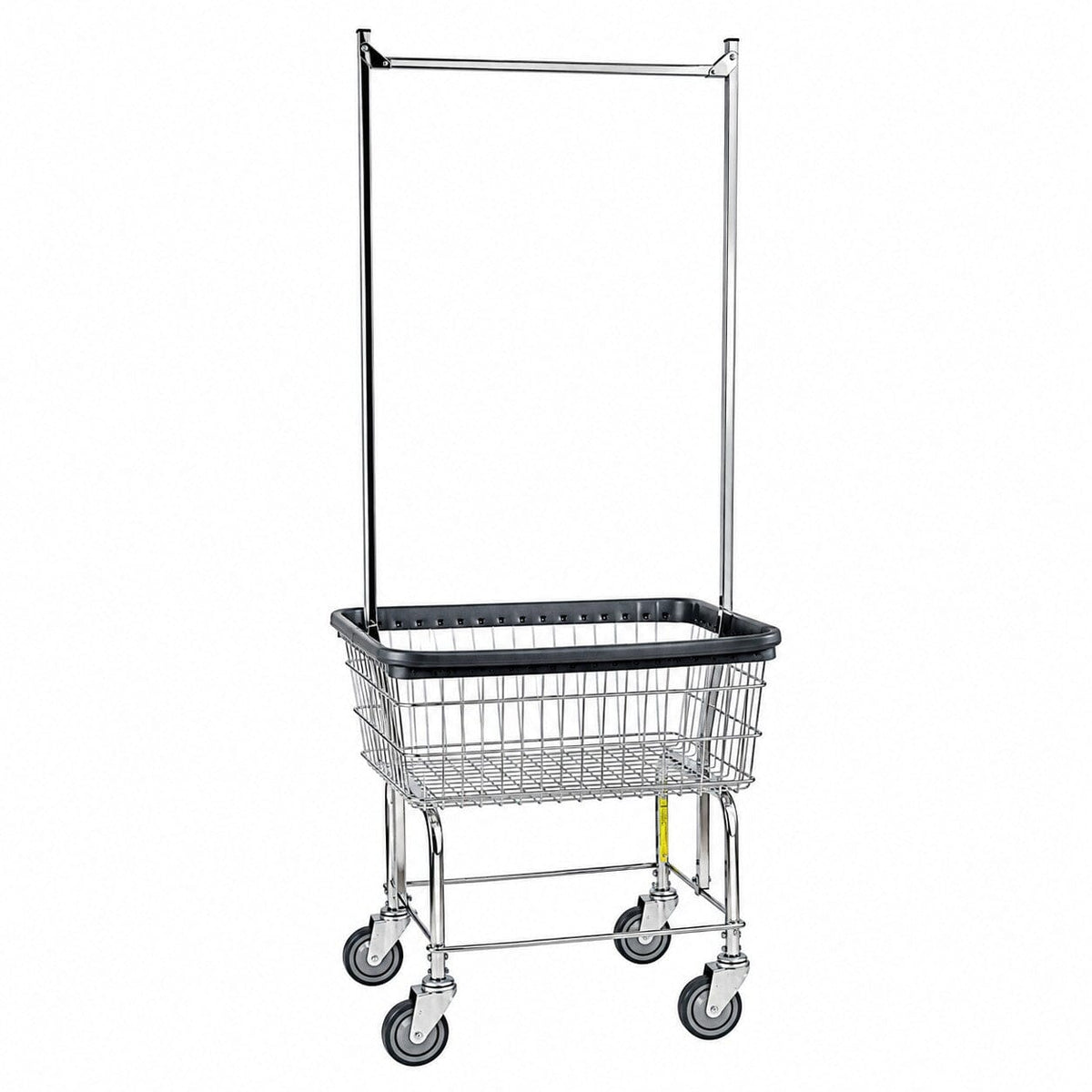 Economy Laundry Cart W/ Double Pole Rack