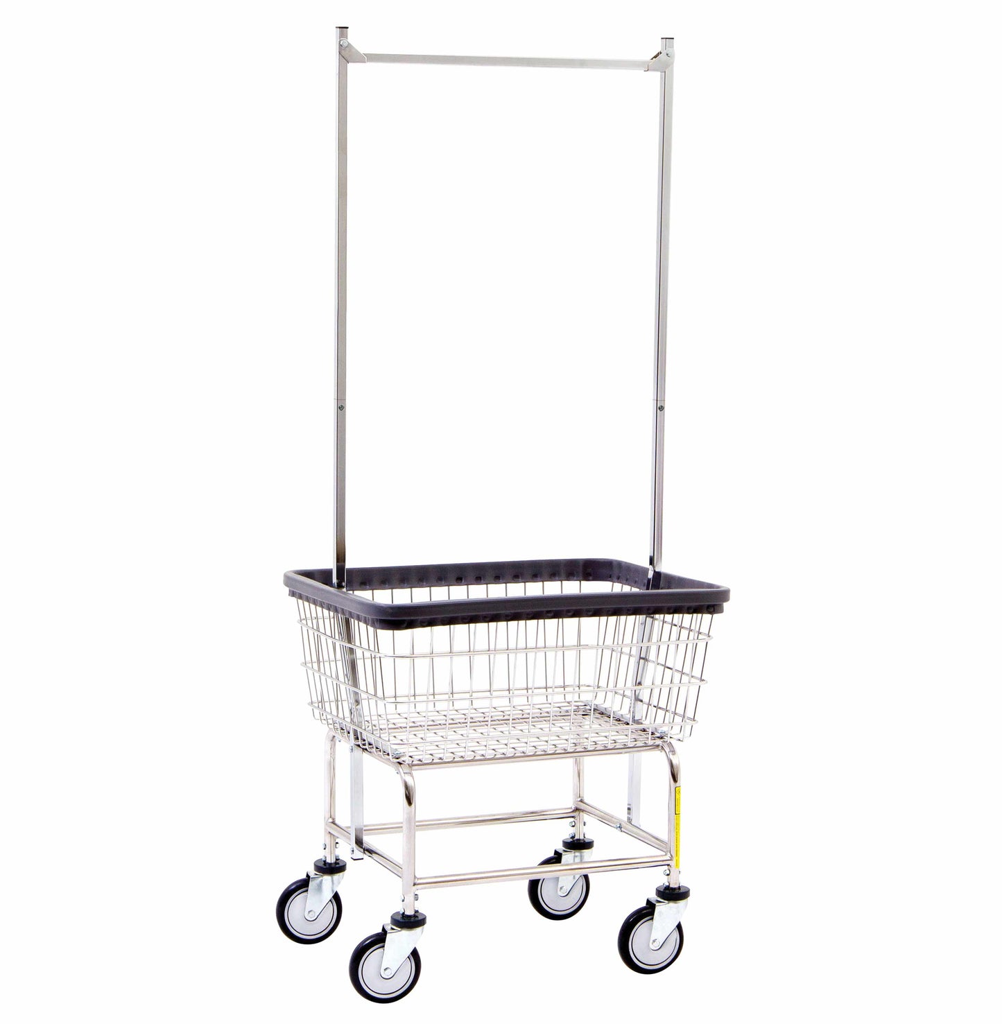 Freight Saver 100E58 Wire Cart with Double Pole Rack, Chrome