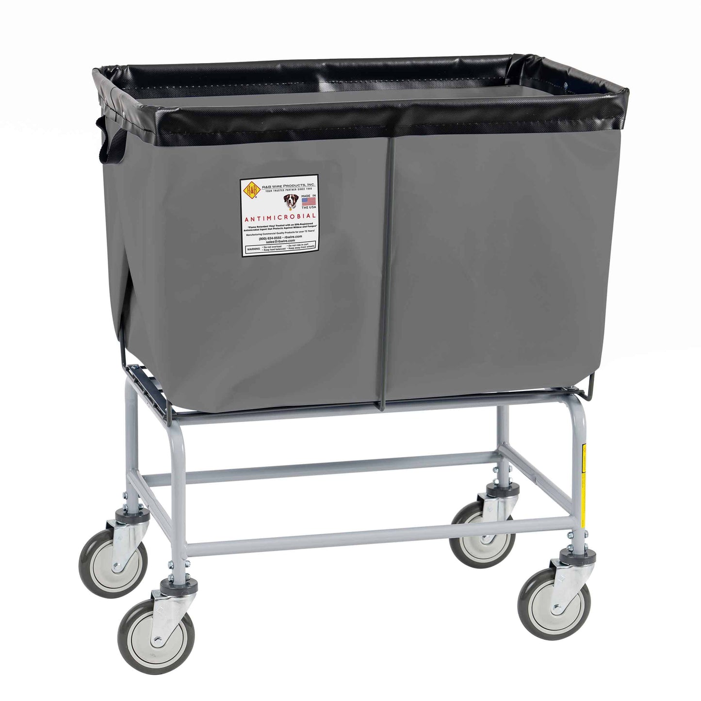Antimicrobial Elevated Vinyl Basket Truck - 6 Bushel