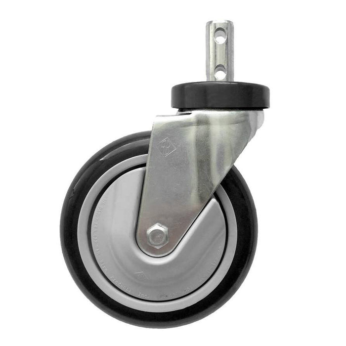 5 inch Mega-Caster, Gray - Clean Wheel System™ Wire Laundry Cart R&B Wire.