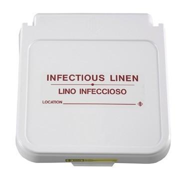 Hamper Label, Infectious Linen - Red Lettering, pack of 5