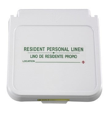 Hamper Label, Resident Personal Linen - Green Lettering, pack of 5