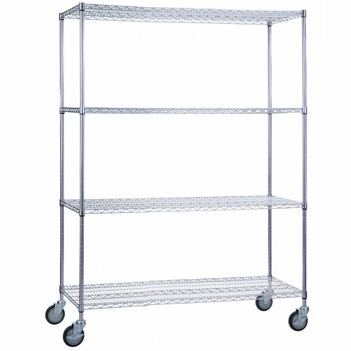 Linen Cart 18 x 60 x 68 With Wire Shelves - SHORT