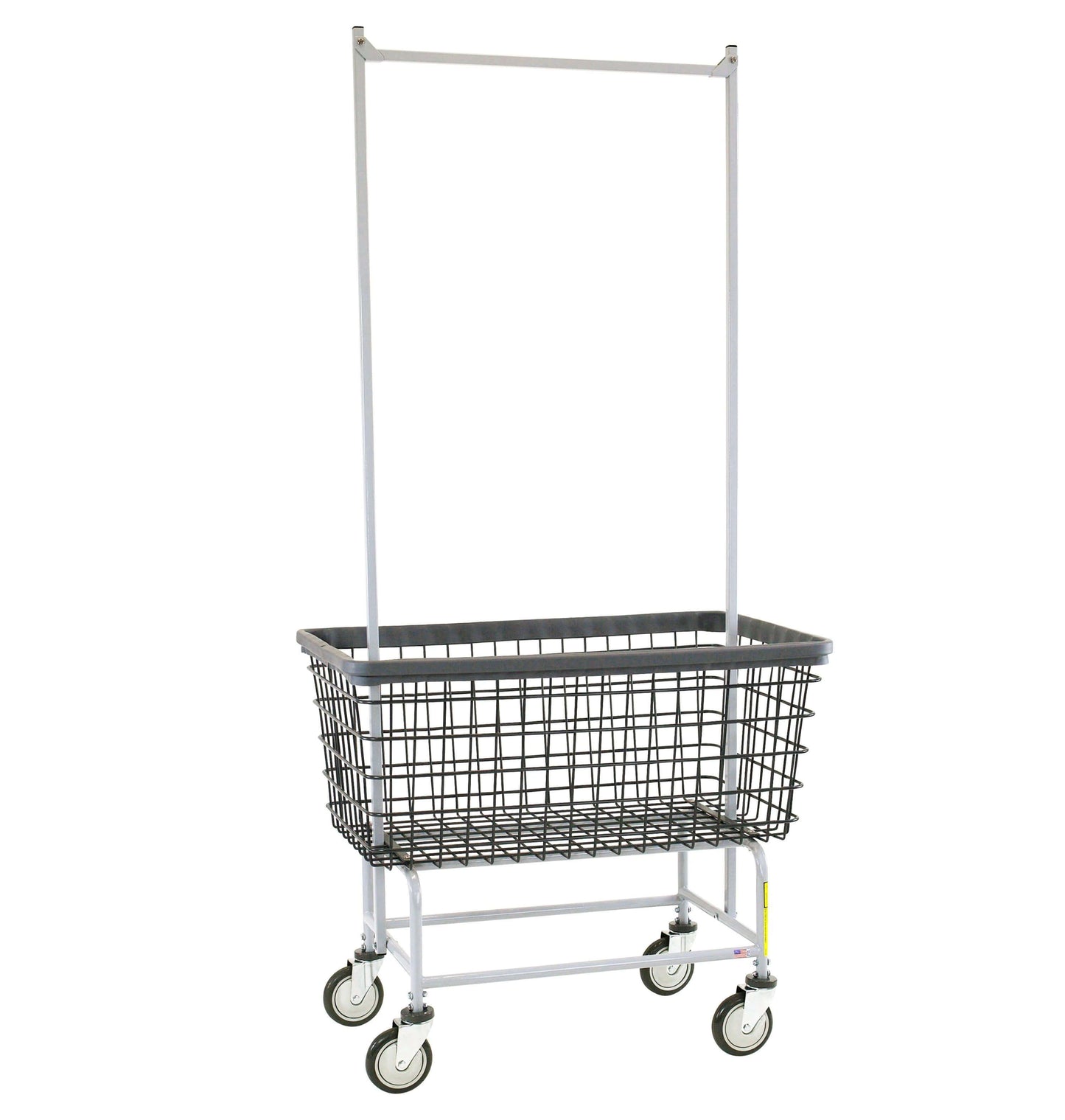 Mega Capacity Laundry Cart Double Pole Rack