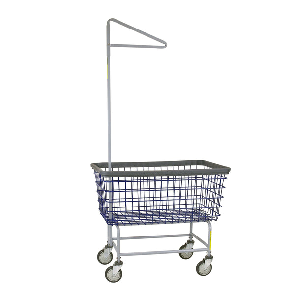 【極美品】LAUNDRY CART WITH POLE RACK CHROME R&B Wire® Mega Capacity Laundry Cart with Single Pole Rack