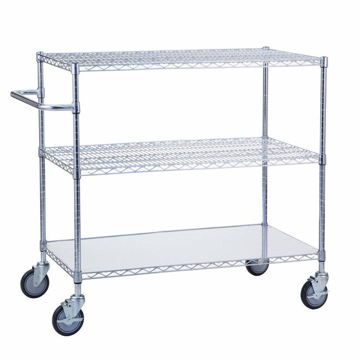 Triple Shelf Utility Cart w/ Solid Bottom 18" x 36"