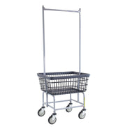 Dura-Seven™ Narrow Laundry Cart w/ Double Pole Rack