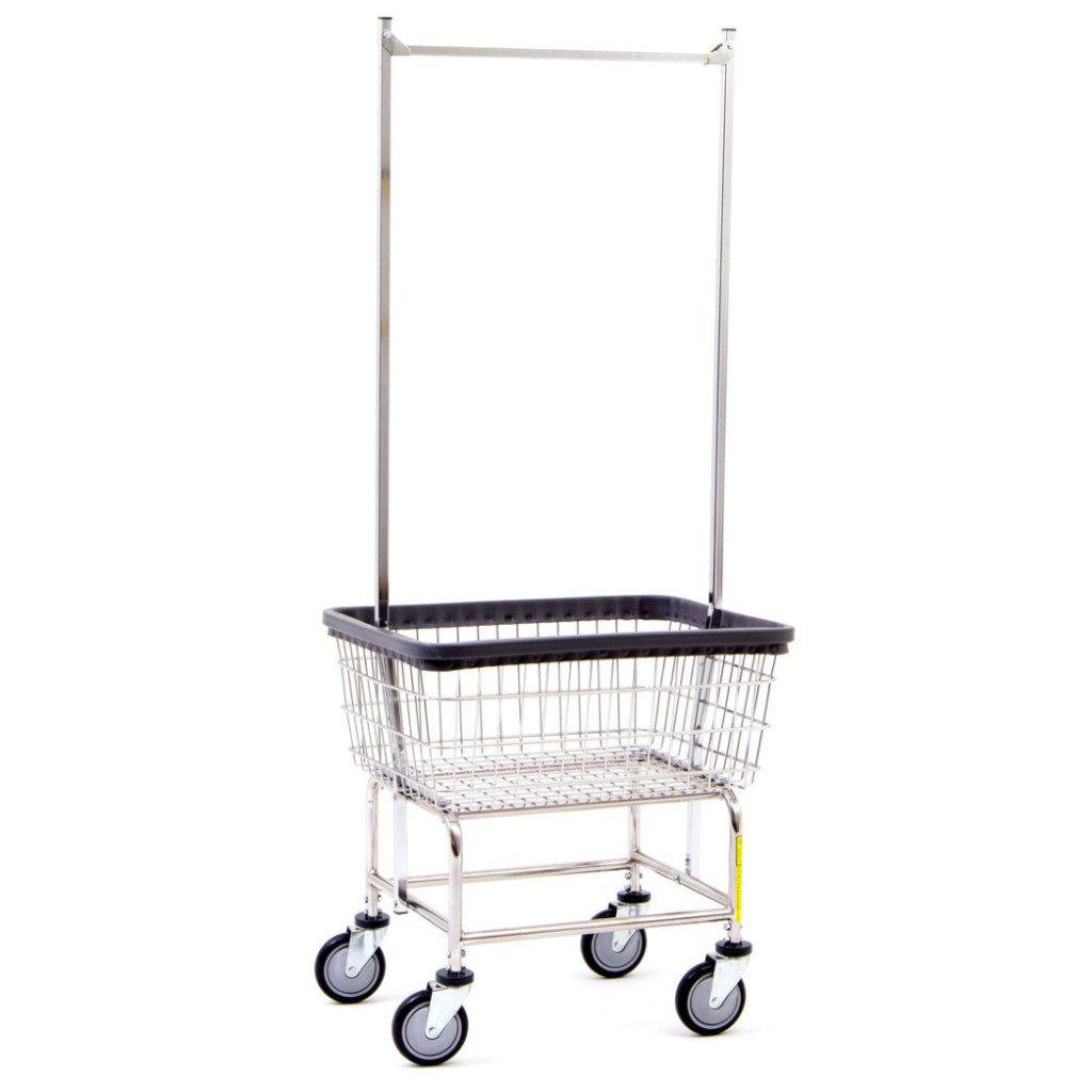 Narrow Laundry Cart with Double Pole Rack