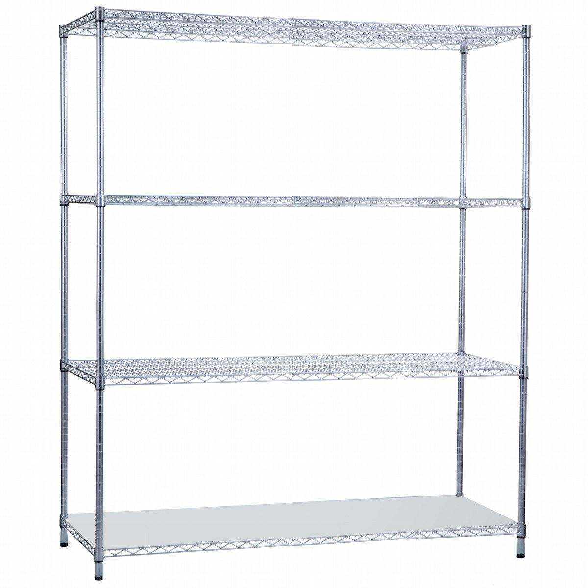 Shelving Unit 60 x 24 x 62, with Solid Bottom Shelf