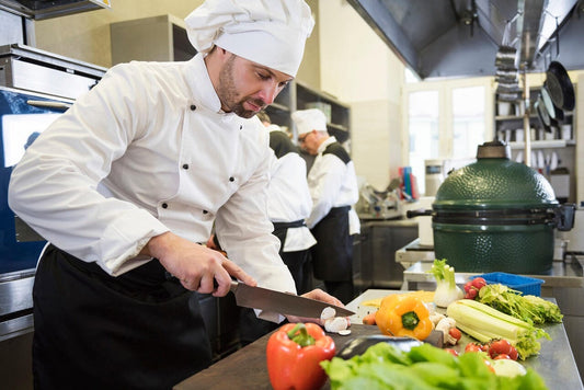  A chef preparing vegetables