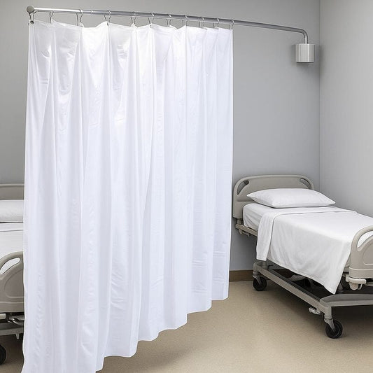 A hospital room with neat, empty beds
