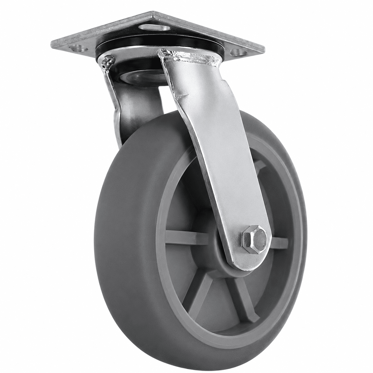 8" Swivel Plate Caster for Bulk Transport & Turnabout Trucks