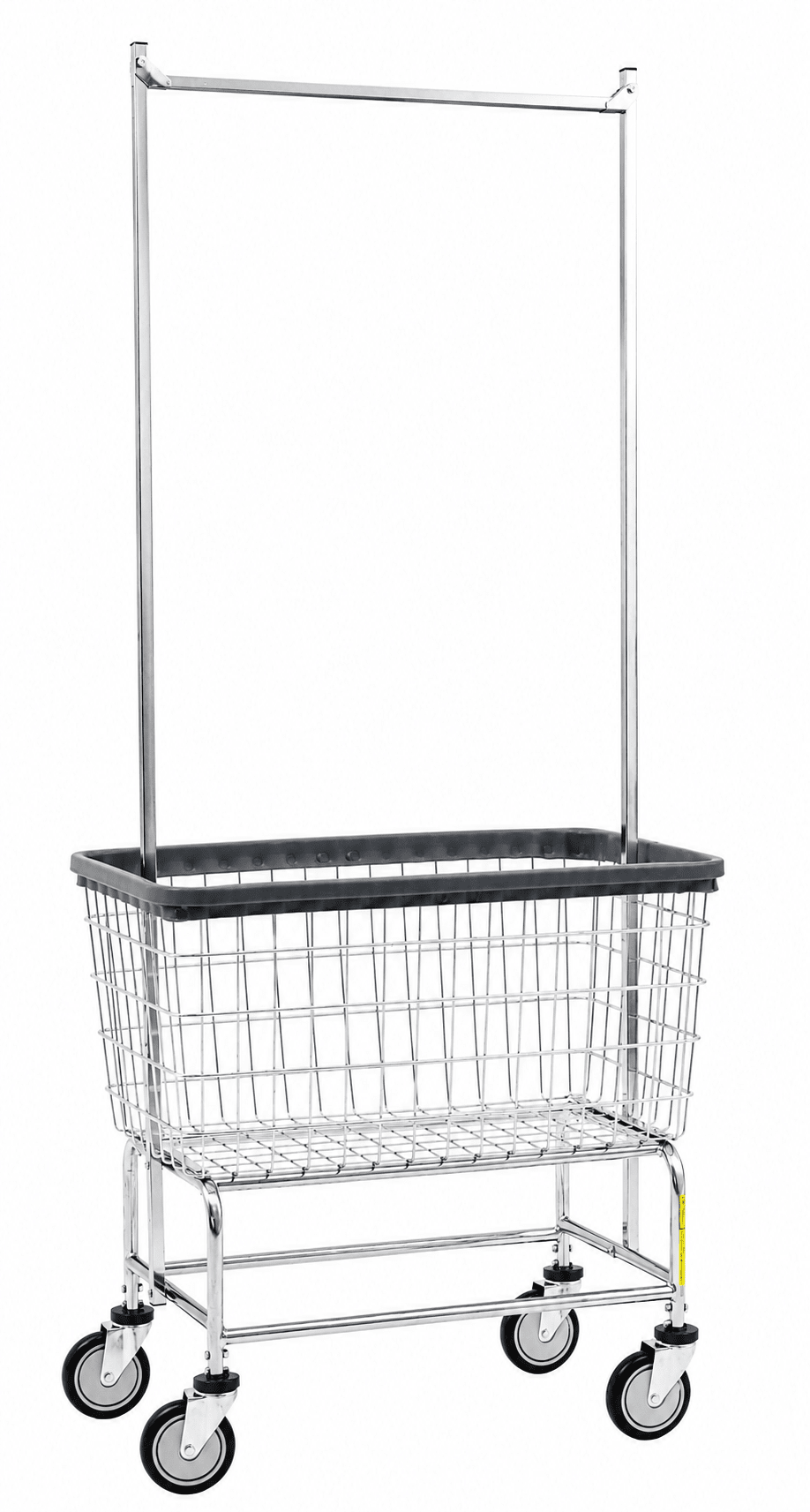 Large Capacity Laundry Cart w/ Double Pole Rack