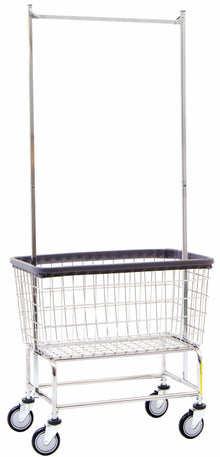 Freight Saver 200F56 Large Capacity Laundry Cart with Double Pole Rack, Chrome