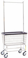 Freight Saver 200F56 Large Capacity Laundry Cart with Double Pole Rack, Chrome