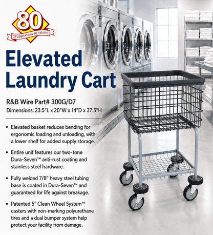 Elevated Laundry Cart with Dura-Seven™ Anti-Rust Coating
