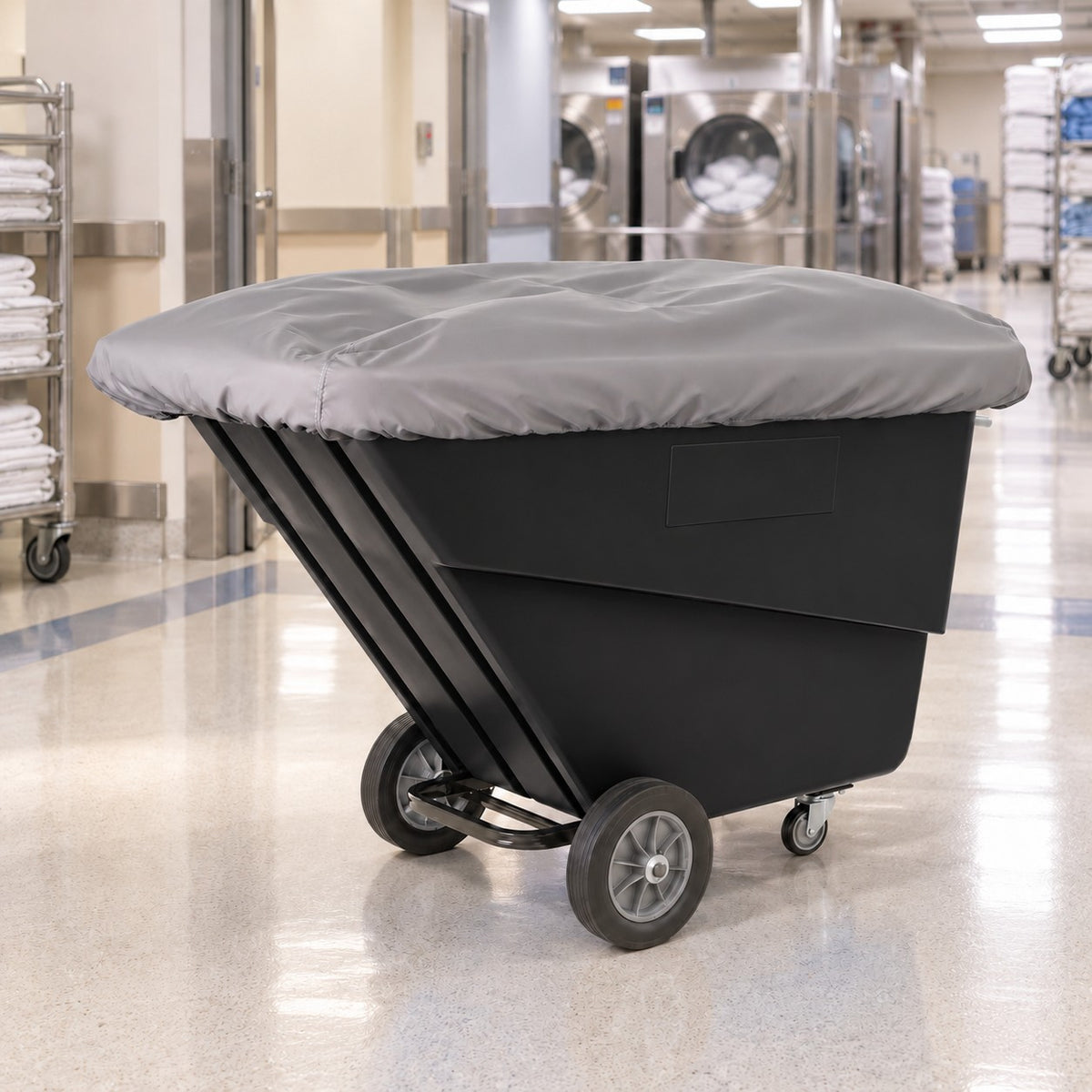 Elastic Vinyl Cover for 1.5 and 2 Cubic Yard Tilt Trucks, Gray