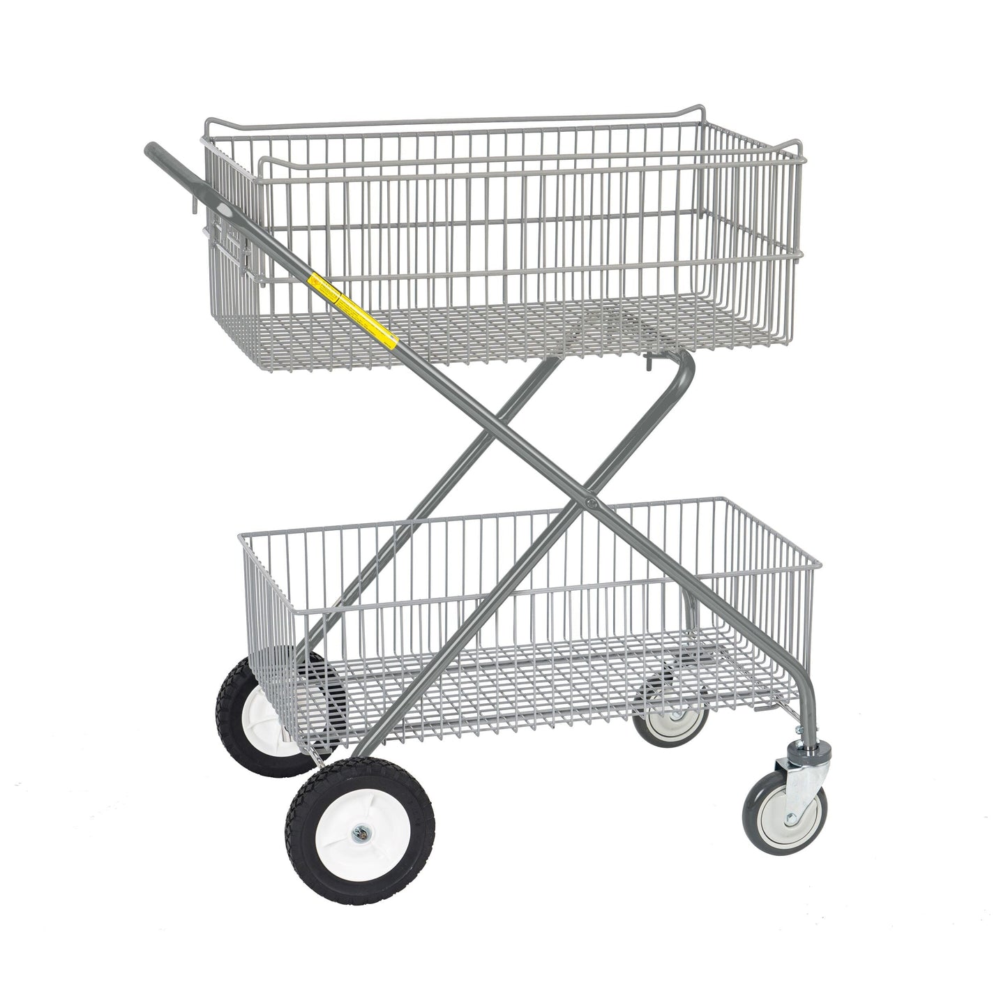 Foldable Double Basket Office Utility Mail Cart