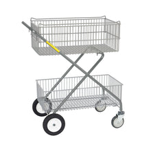 Foldable Double Basket Office Utility Mail Cart