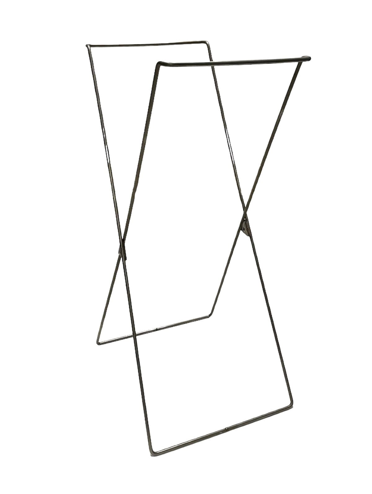 Stationary X-Frame Wire Hamper Stainless Steel Large