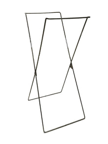 Stationary X-Frame Wire Hamper Stainless Steel Large