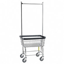 Economy Laundry Cart W/ Double Pole Rack