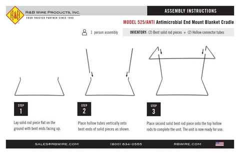 Antimicrobial End Mount Blanket Cradle