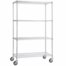 Rolling Wire Shelving Cart 24 x 36 x 78 With Wire Shelves - (72"ht. Poles)