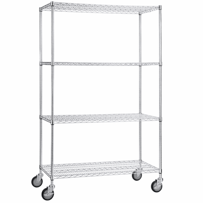 Rolling Wire Shelving Cart 24 x 36 x 78 With Wire Shelves - (72"ht. Poles)
