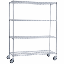 Rolling Wire Shelving Cart 24 x 60 x 68 With Wire Shelves - (62"ht. Poles)