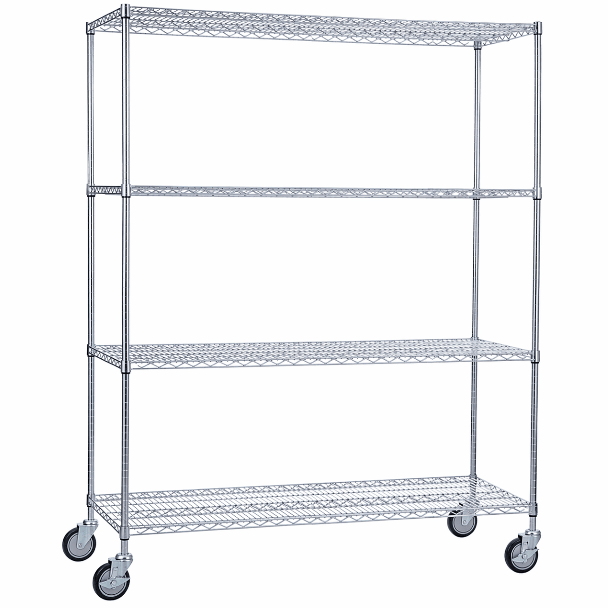 Rolling Wire Shelving Cart 18 x 60 x 78 With Wire Shelves - (72"ht. Poles)