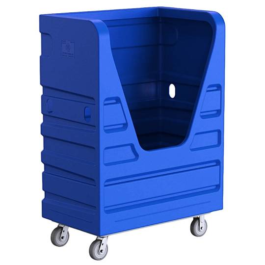 Blue bulk transport truck.