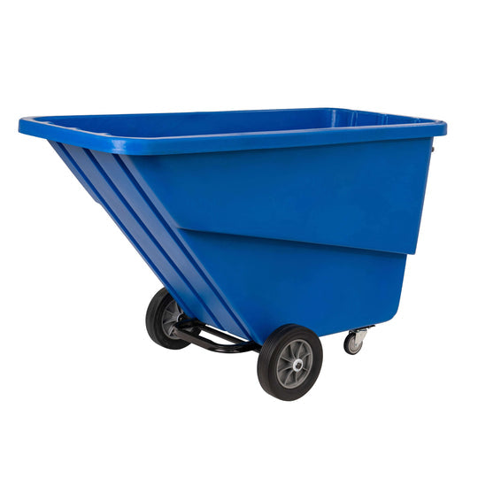 Blue utility tilt truck on white background