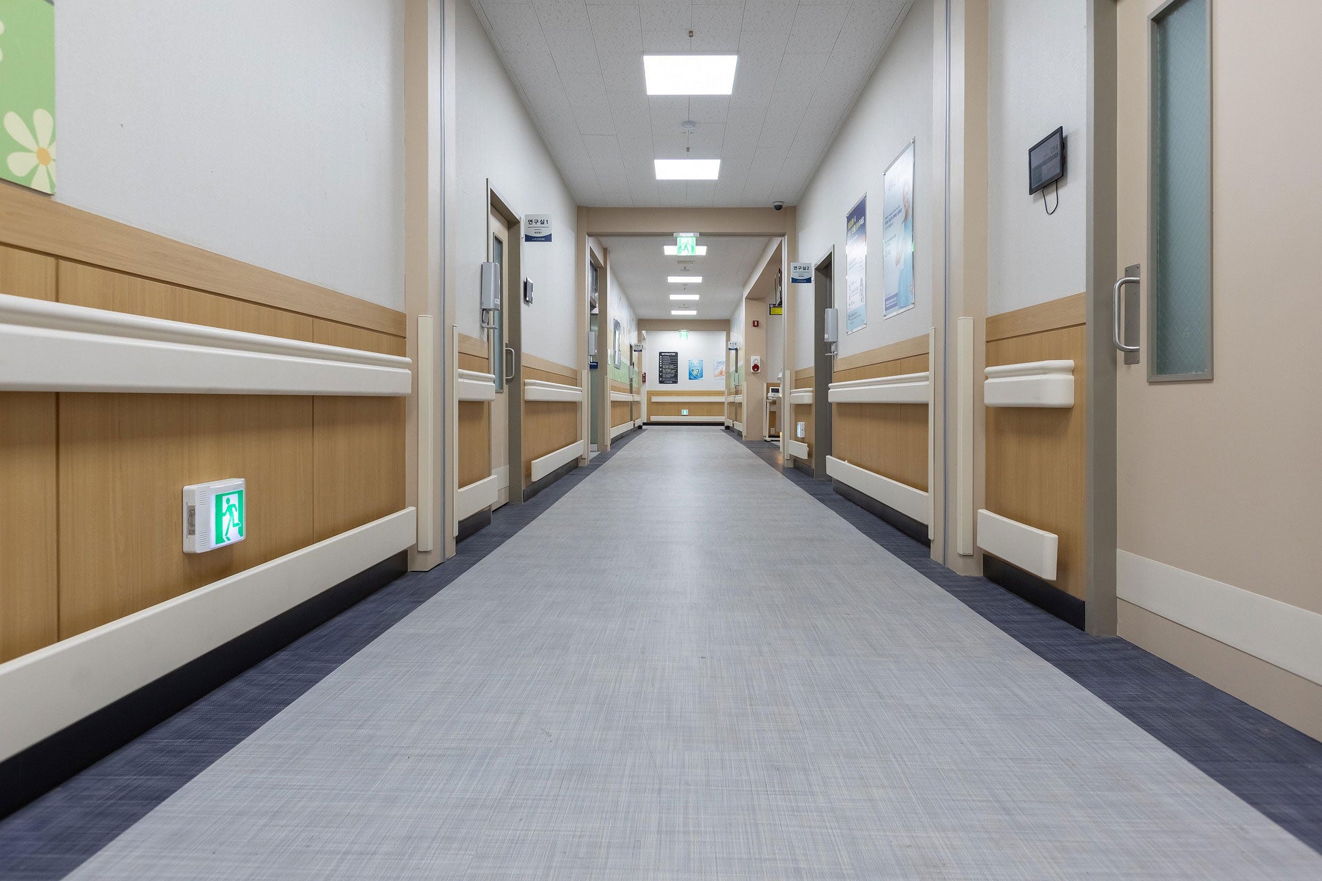 A clean hospital corridor