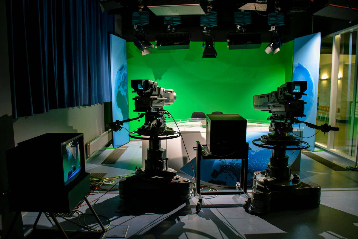 Video broadcast studio setup.