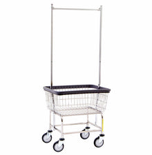 Freight Saver 100E58 Wire Cart with Double Pole Rack, Chrome