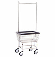 Freight Saver 100E58 Wire Cart with Double Pole Rack, Chrome