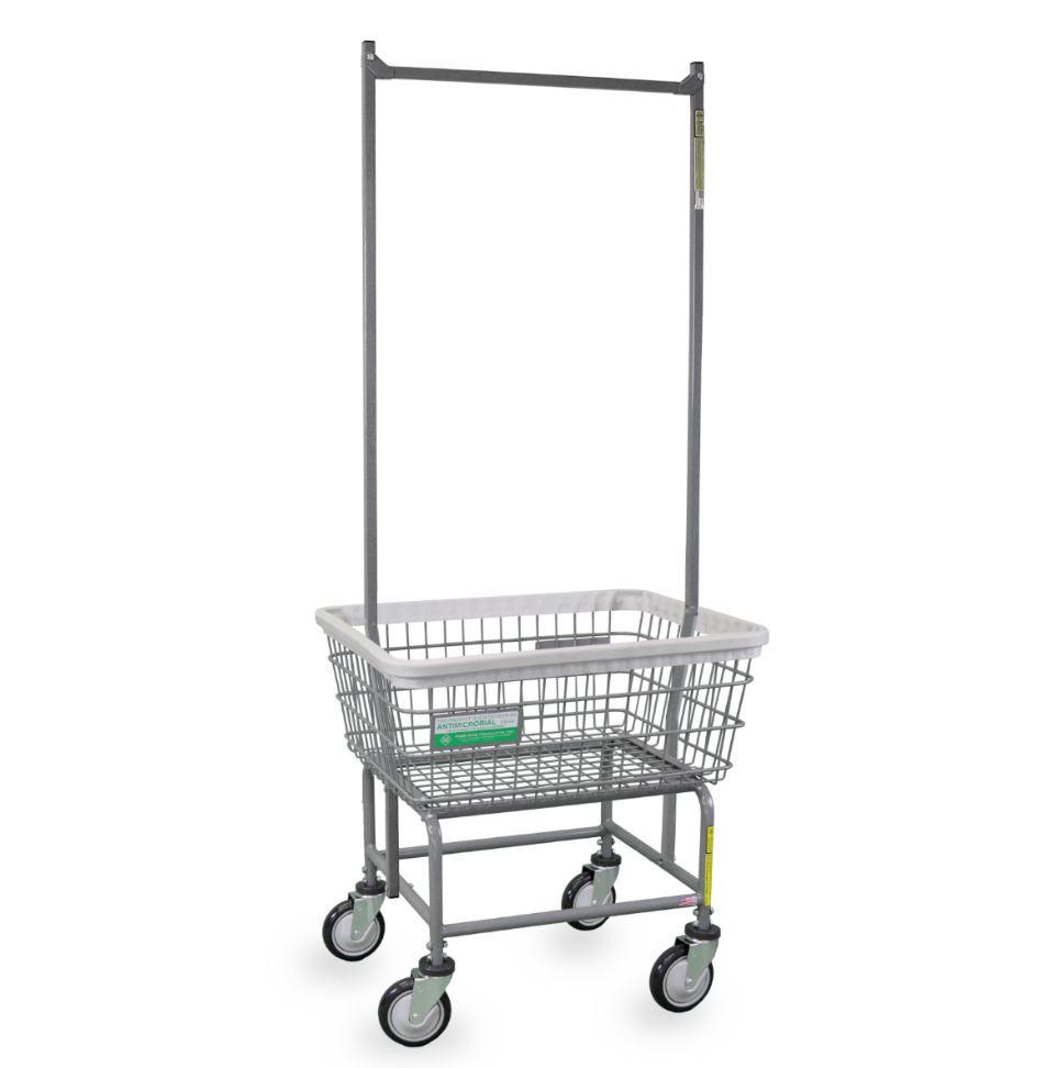 Antimicrobial Laundry Cart Double Pole Rack