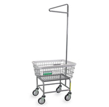 Antimicrobial Laundry Cart w/ Single Pole Rack