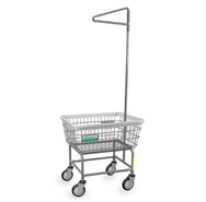 Antimicrobial Laundry Cart w/ Single Pole Rack