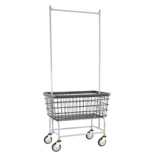 Dura-Seven™ Large Capacity Laundry Cart w/ Double Pole Rack