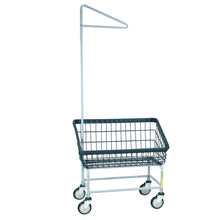 Dura-Seven™ Large Front Load Wire Laundry Cart w/ Single Pole Rack