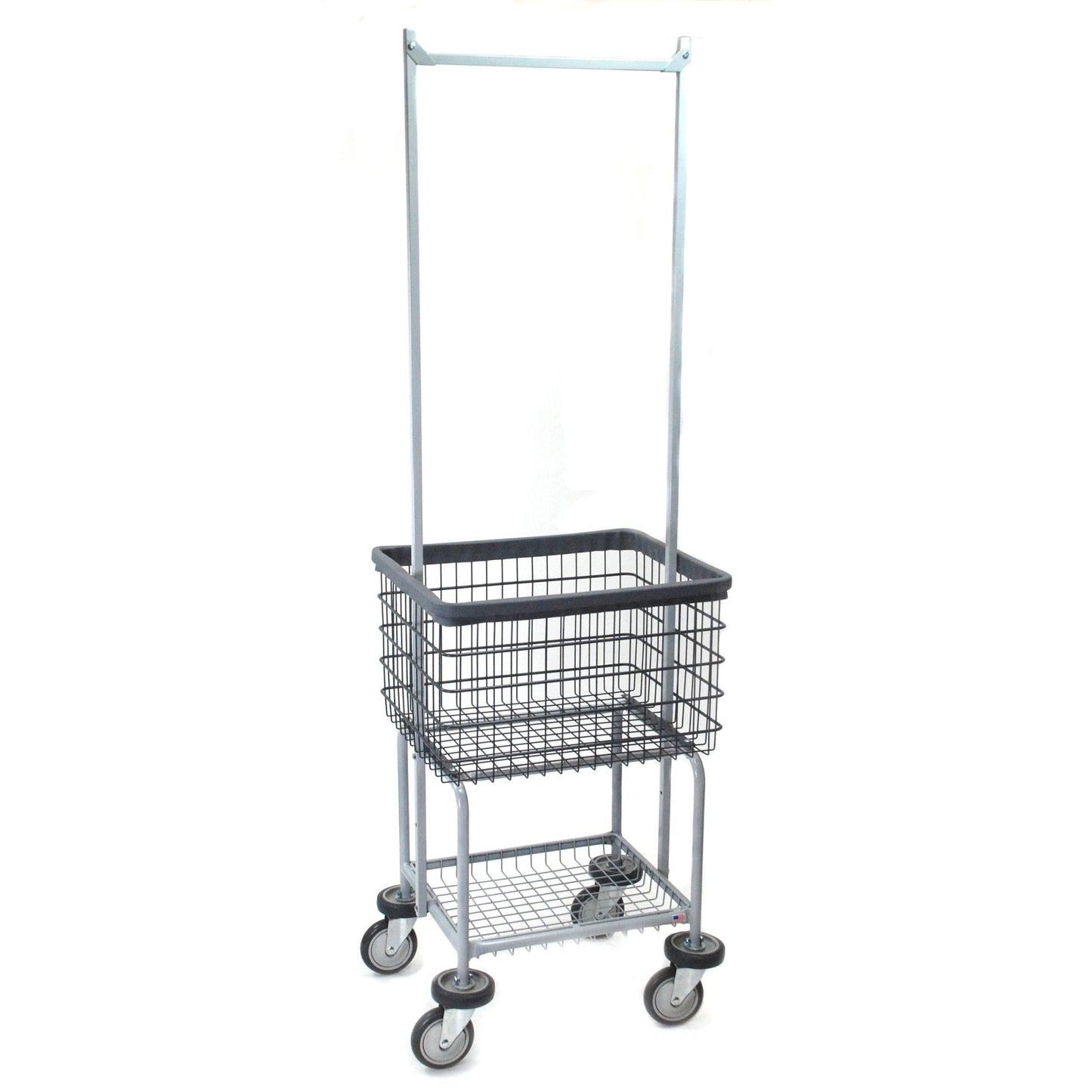 Elevated Laundry Cart w/ Double Pole Rack in Dura-Seven™ Anti-Rust Coating