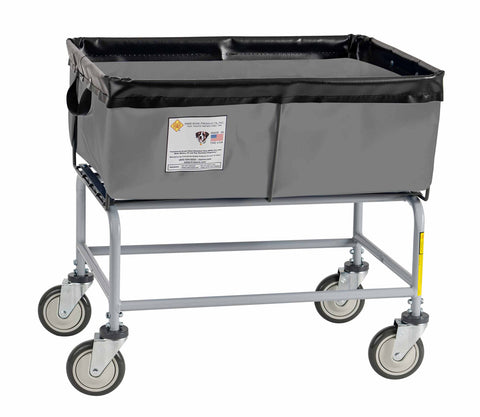 R&B Wire 3 Bushel Fully Sewn Elevated Vinyl Basket Truck, Gray