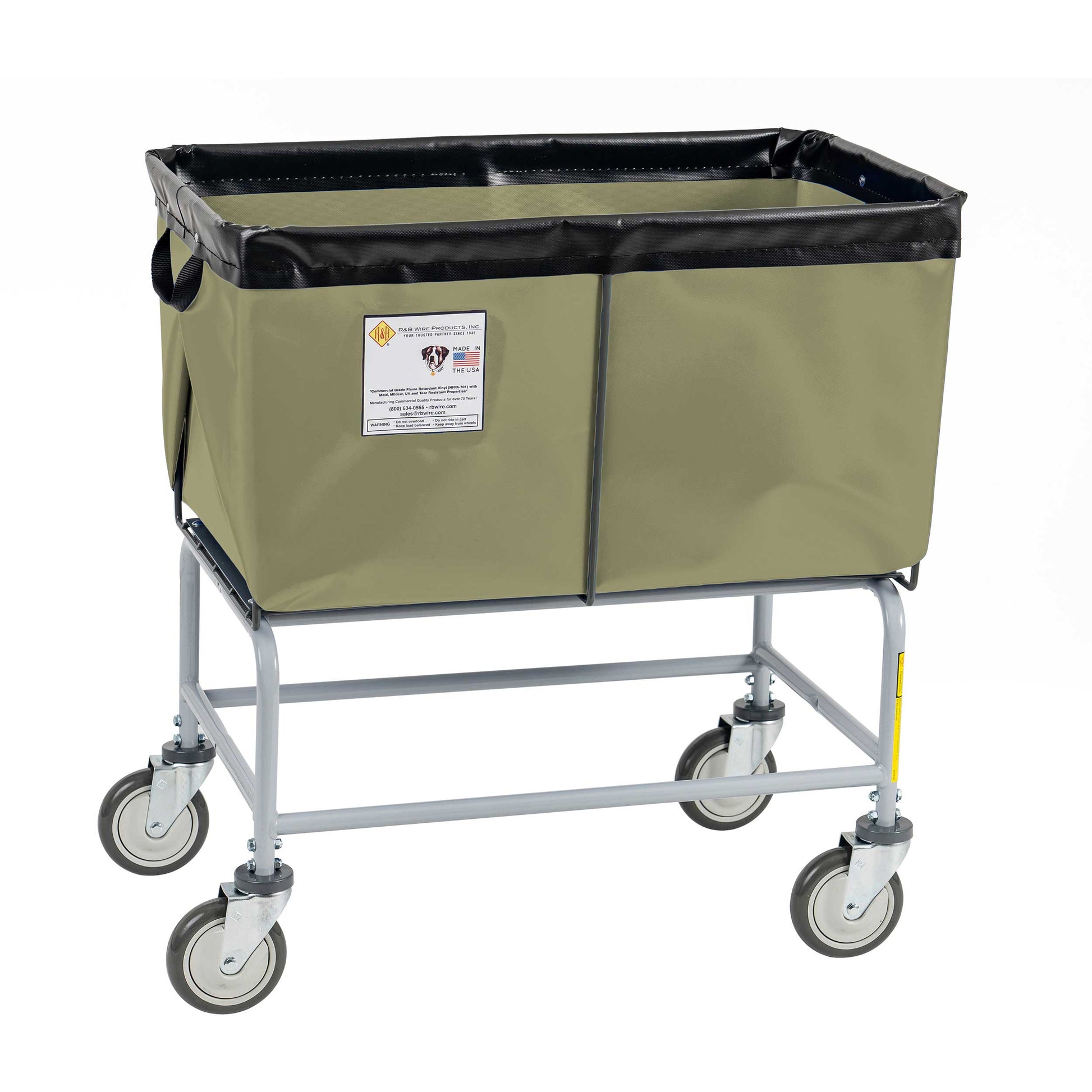 R&B Wire 4 Bushel Fully Sewn Elevated Vinyl Basket Truck, Beige