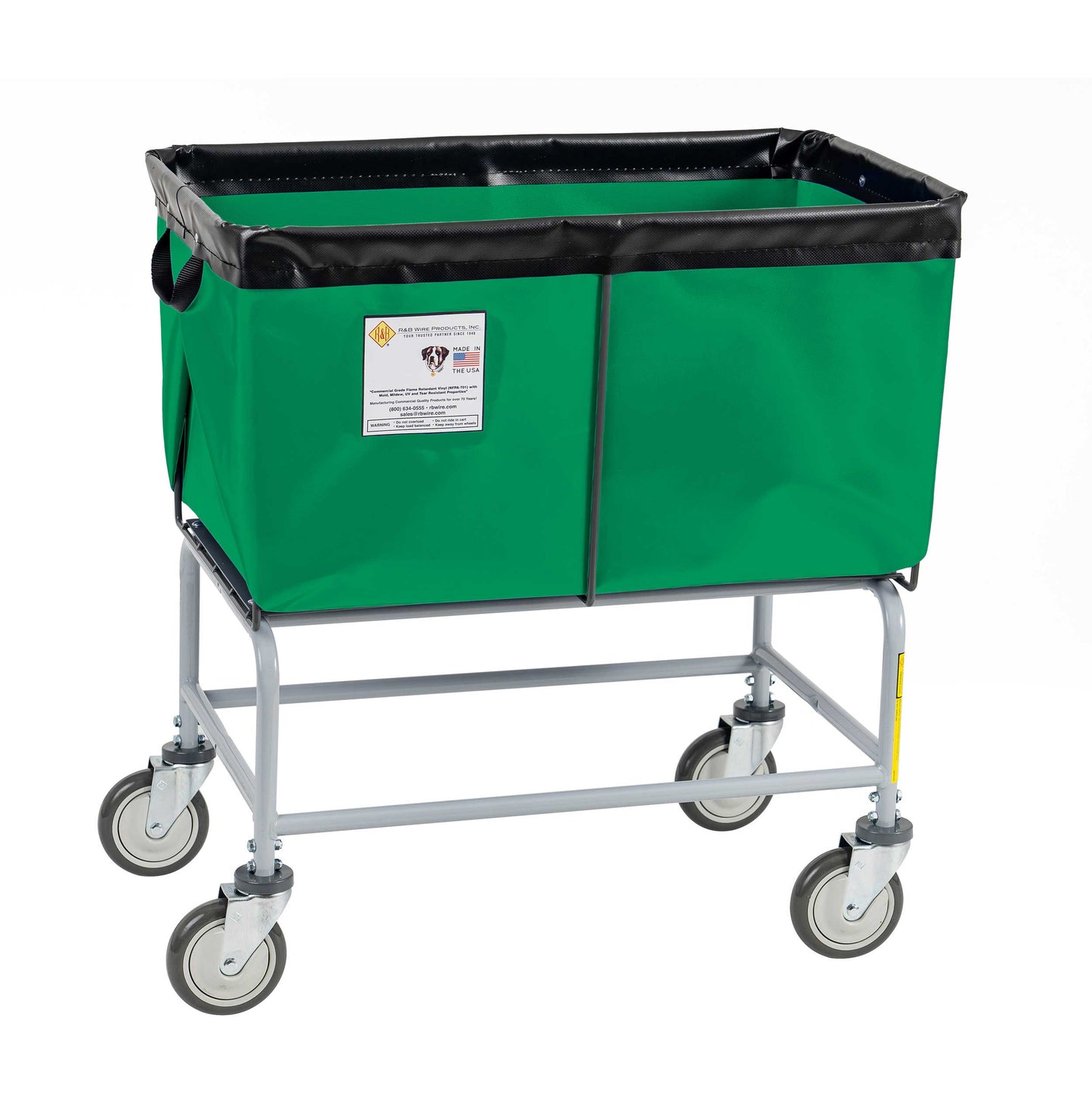 R&B Wire 4 Bushel Fully Sewn Elevated Vinyl Basket Truck, Forest Green