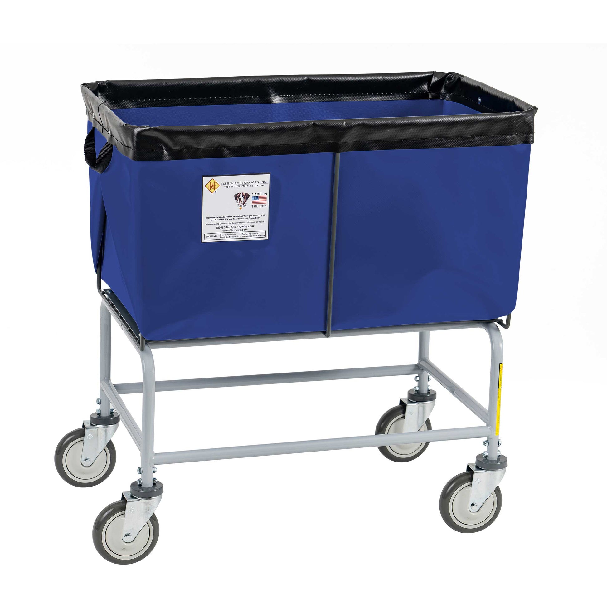 R&B Wire 4 Bushel Fully Sewn Elevated Vinyl Basket Truck, Navy