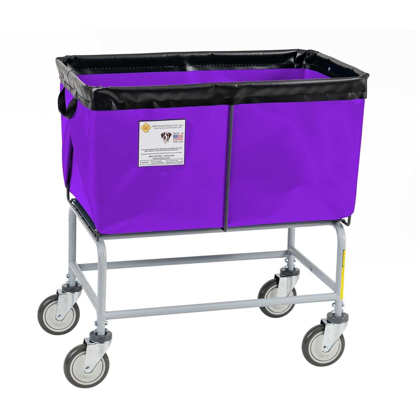 R&B Wire 4 Bushel Fully Sewn Elevated Vinyl Basket Truck, Purple